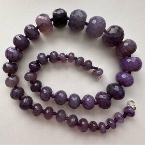 Purple Dragon Vein Agate Sterling Silver Necklace